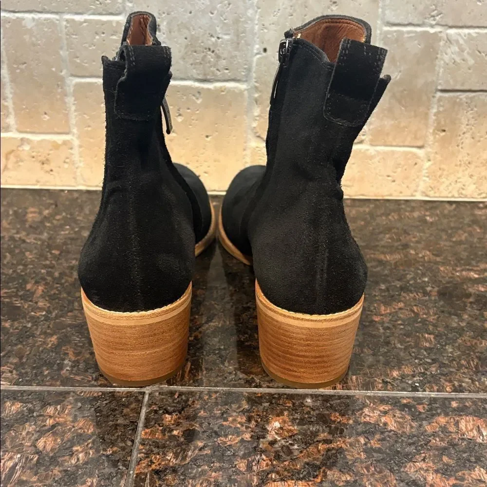 NWT PAUL GREEN Sante Bootie Soft Suede Zip Black $520